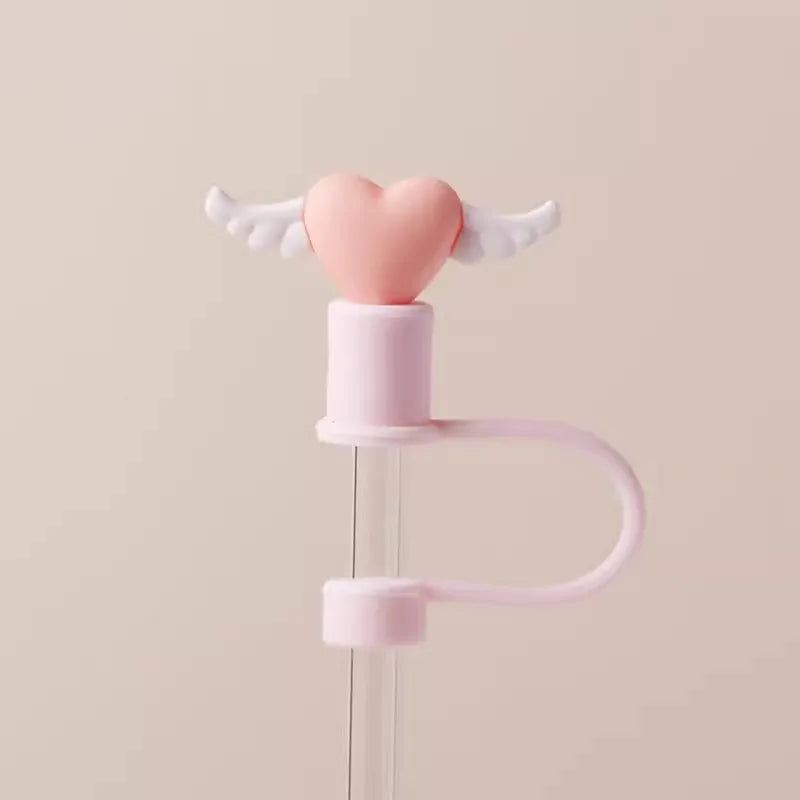 Cute Strawberry Straw Cover Caps For Stanley Cup 40 oz Tumbler Accessories Kawaii Silicone Straw Toppers Cap For 10mm Straws