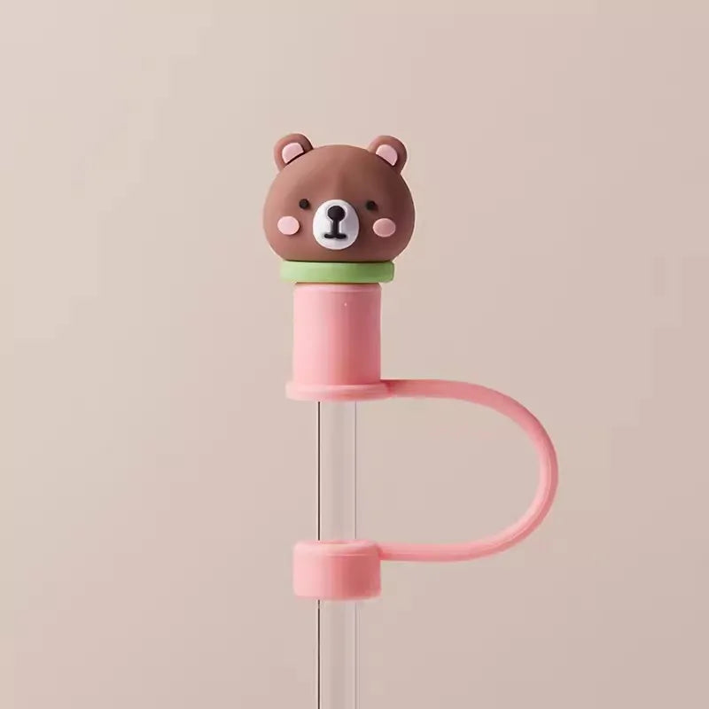 Cute Strawberry Straw Cover Caps For Stanley Cup 40 oz Tumbler Accessories Kawaii Silicone Straw Toppers Cap For 10mm Straws