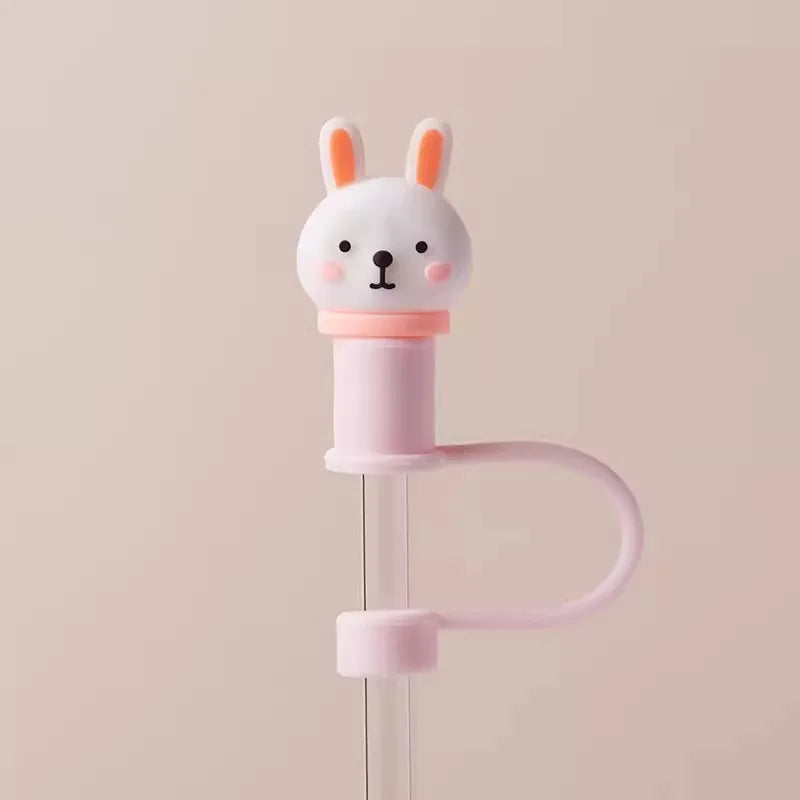 Cute Strawberry Straw Cover Caps For Stanley Cup 40 oz Tumbler Accessories Kawaii Silicone Straw Toppers Cap For 10mm Straws