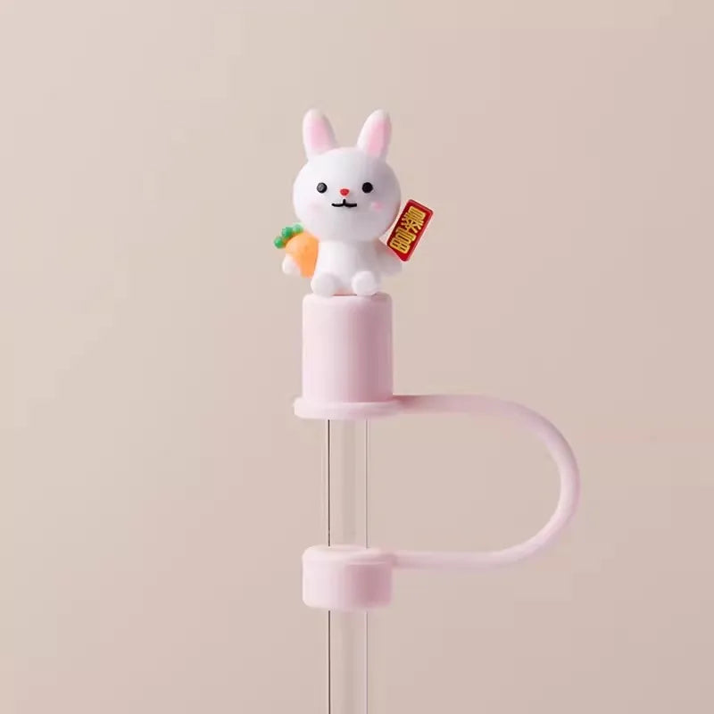 Cute Strawberry Straw Cover Caps For Stanley Cup 40 oz Tumbler Accessories Kawaii Silicone Straw Toppers Cap For 10mm Straws