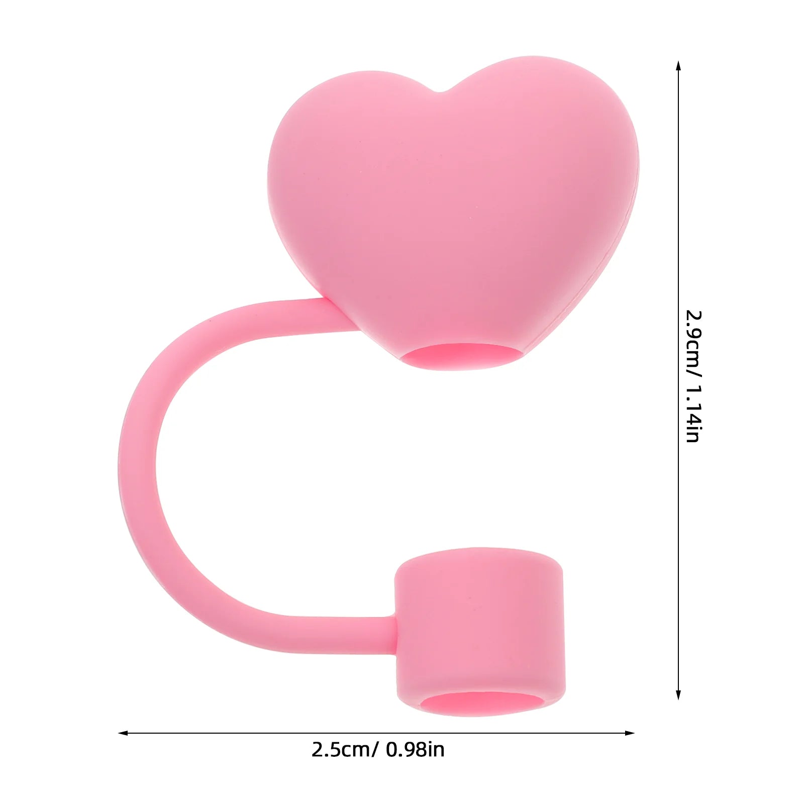 4 Pcs Straw Simulation Stopper Small Heart Shaped Tip Covers Fruit Caps Novelty Tips Pink Toppers for Tumblers