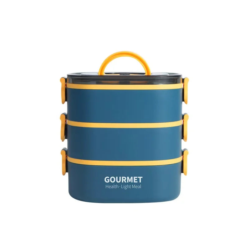 2000ML Lunch Box Portable 3 Layer Children Student Bento Box Leakproof Microwavable Food Container School Travel Office Picnic