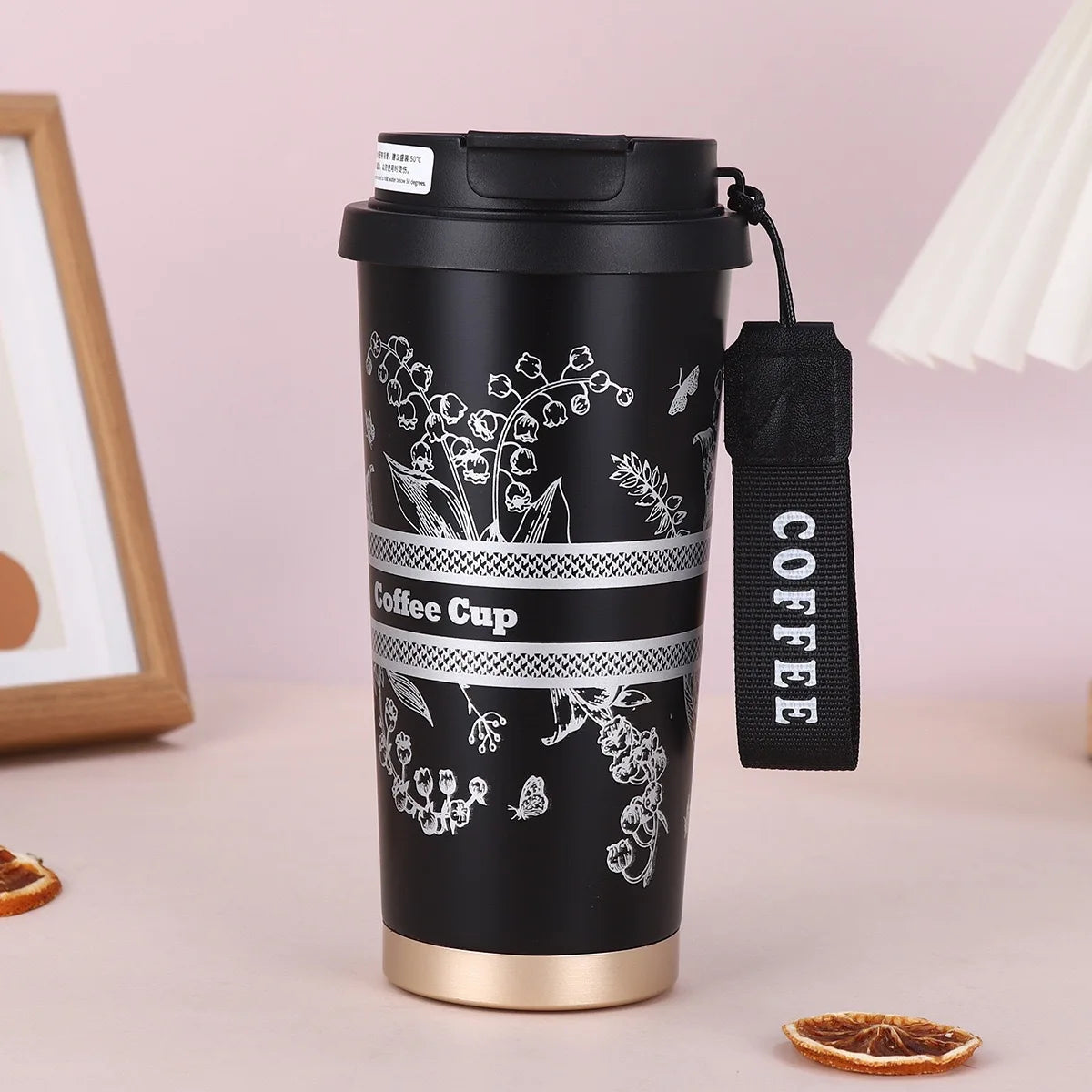 500ml Stainless Steel Double Wall Vacuum Insulated Travel Mug with Handle/Portable Thermal Cup, Coffee Tumbler Termos Cup