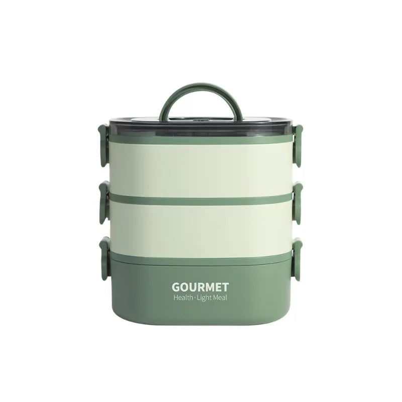2000ML Lunch Box Portable 3 Layer Children Student Bento Box Leakproof Microwavable Food Container School Travel Office Picnic