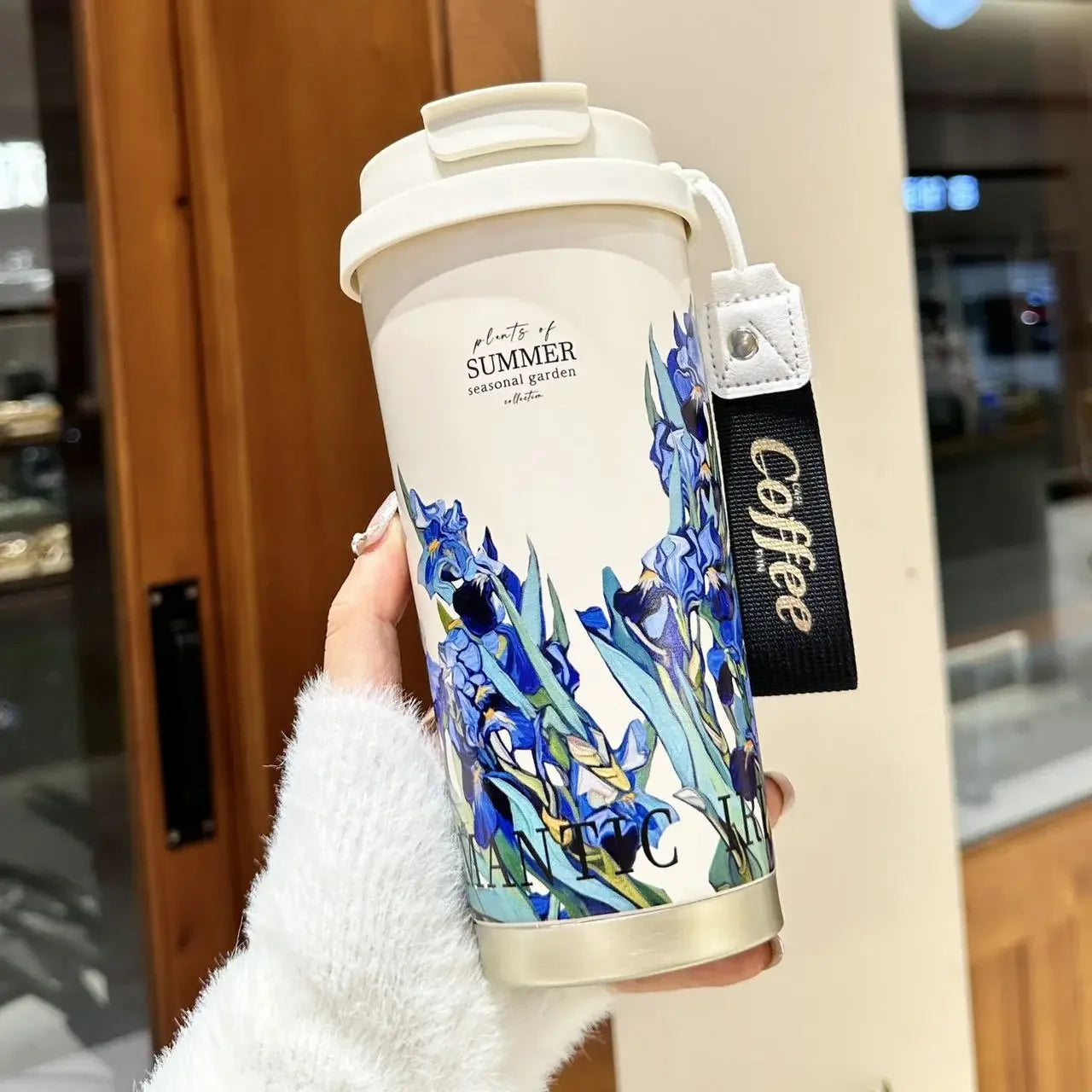 500ml Stainless Steel Double Wall Vacuum Insulated Travel Mug with Handle/Portable Thermal Cup, Coffee Tumbler Termos Cup