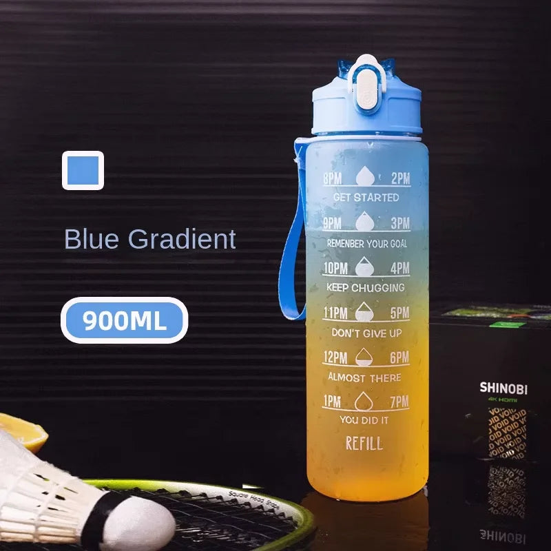 750/1000ML Large Capacity Sports Water Bottle Leak Proof Colorful Plastic Cup Drinking Outdoor Travel Portable Gym Fitness Jugs