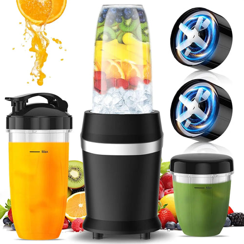 1200W Smoothie Blender, Personal Blender For Shakes And Smoothies, Portable Blender And Coffee Grinder For Kitchen, Countertop B