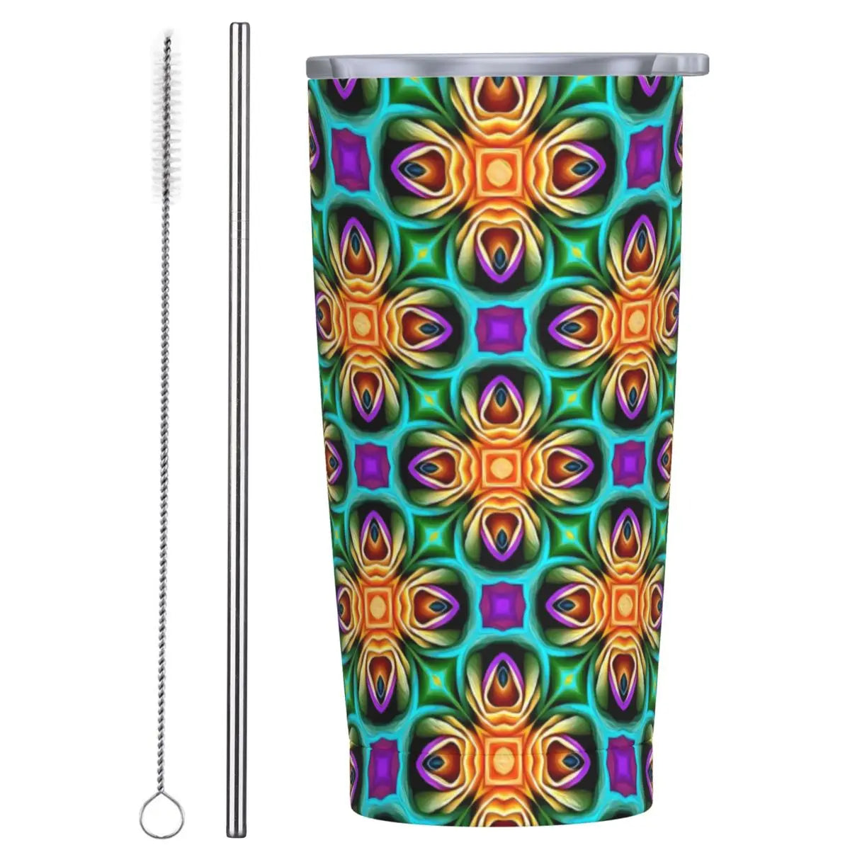 Stainless Steel Tumbler Pretty Rose Mugs Cup With Straws Watercolor Floral Driving Cold Drink Water Bottle Keep Heat Coffee Mug