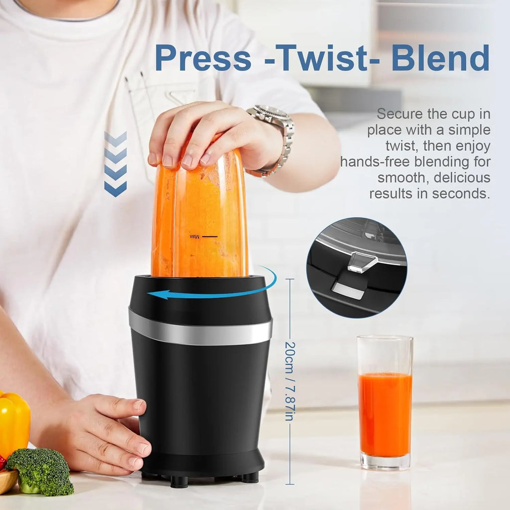 1200W Smoothie Blender, Personal Blender For Shakes And Smoothies, Portable Blender And Coffee Grinder For Kitchen, Countertop B
